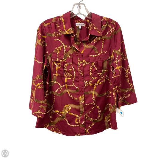 Top Long Sleeve By Croft And Barrow In Red, Size: M