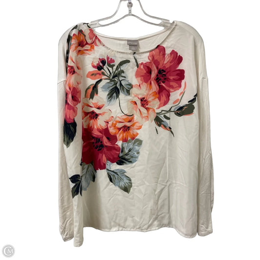 Top Long Sleeve By Chicos In Cream, Size: L
