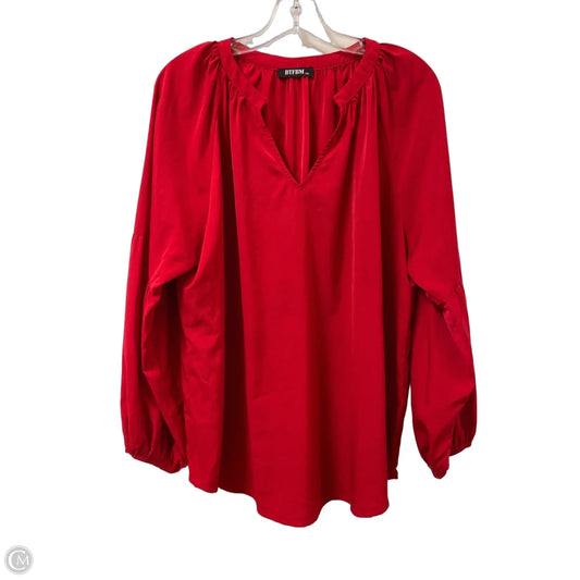 Top Long Sleeve By Btfbm In Red, Size: 1x