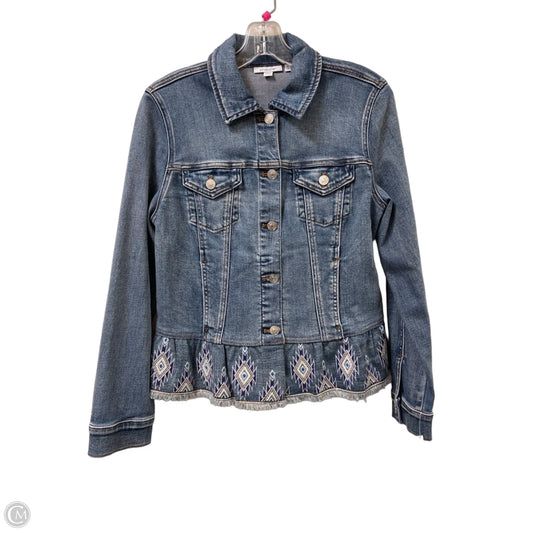 Jacket Denim By Chicos In Blue Denim, Size: S