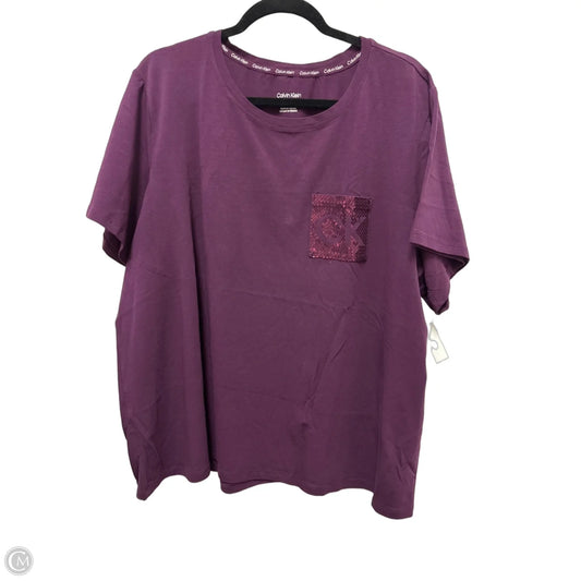Top Short Sleeve By Calvin Klein In Purple, Size: 2x