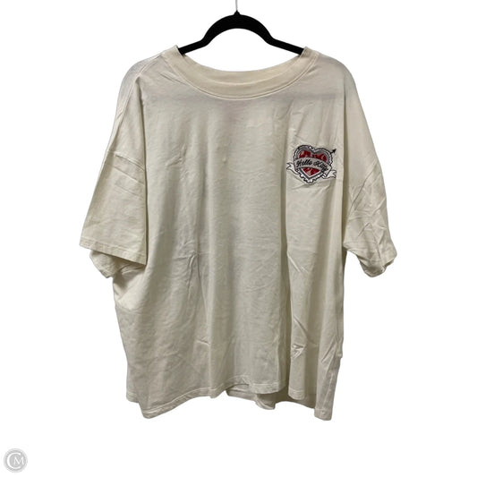 Top Short Sleeve By Clothes Mentor In Cream, Size: 3x