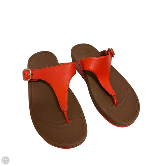 Sandals Flats By Fitflop In Orange, Size: 7
