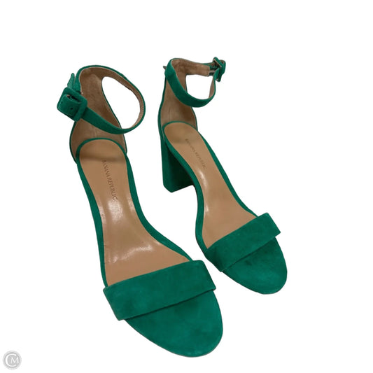 Sandals Heels Block By Banana Republic In Green, Size: 7.5