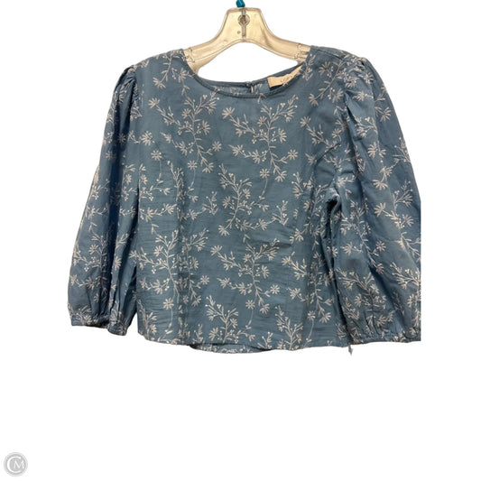 Blouse Long Sleeve By Loft In Blue, Size: M