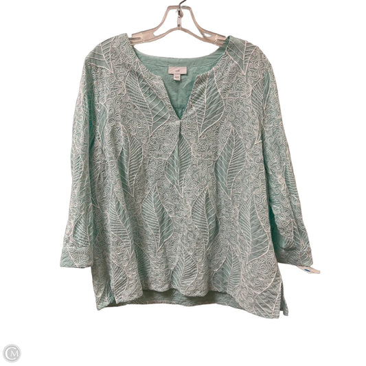 Top Long Sleeve By J. Jill In Aqua, Size: L