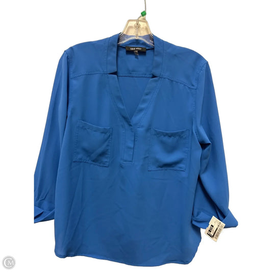 Top Long Sleeve By Nine West In Blue, Size: Lp