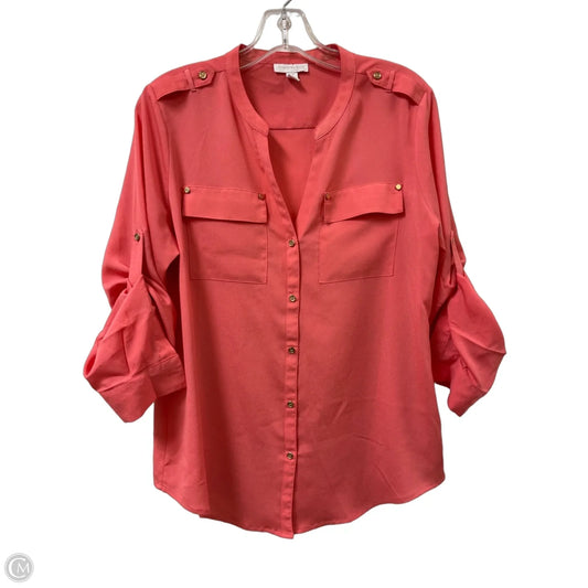 Top Long Sleeve By Charter Club In Orange, Size: M