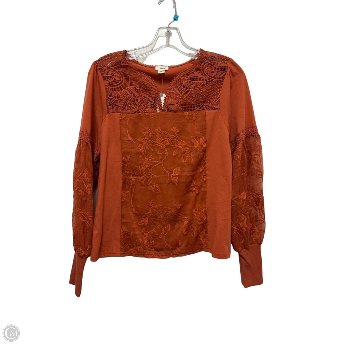 Blouse Long Sleeve By Tiny In Orange, Size: S