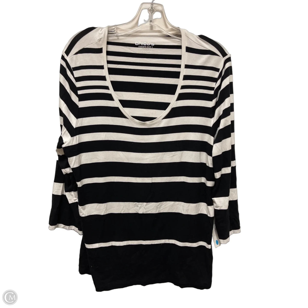 Top Long Sleeve Basic By Chicos In Striped Pattern, Size: Xl