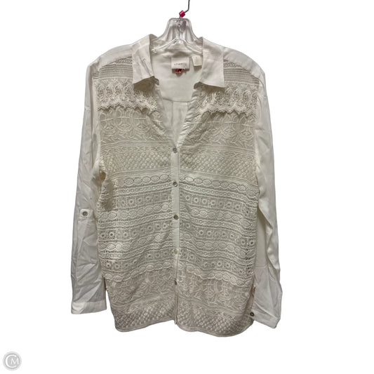Top Long Sleeve By Chicos In Cream, Size: Xl