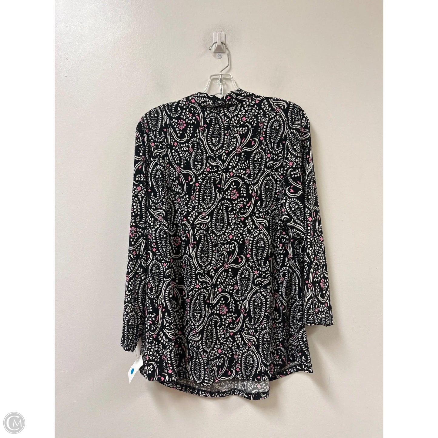 Top Long Sleeve By Jm Collections In Black & Pink, Size: Xl