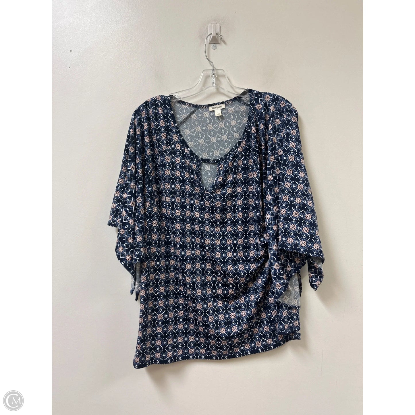 Top Short Sleeve By Westport In Blue & Pink, Size: L