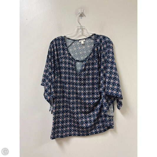 Top Short Sleeve By Westport In Blue & Pink, Size: L