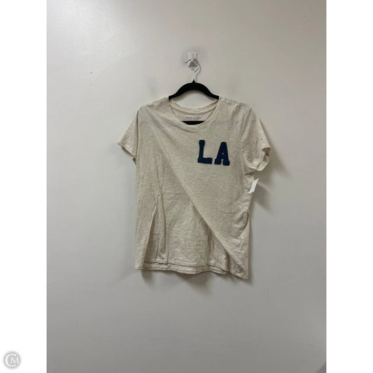 Top Short Sleeve By Lucky Brand In Cream, Size: L