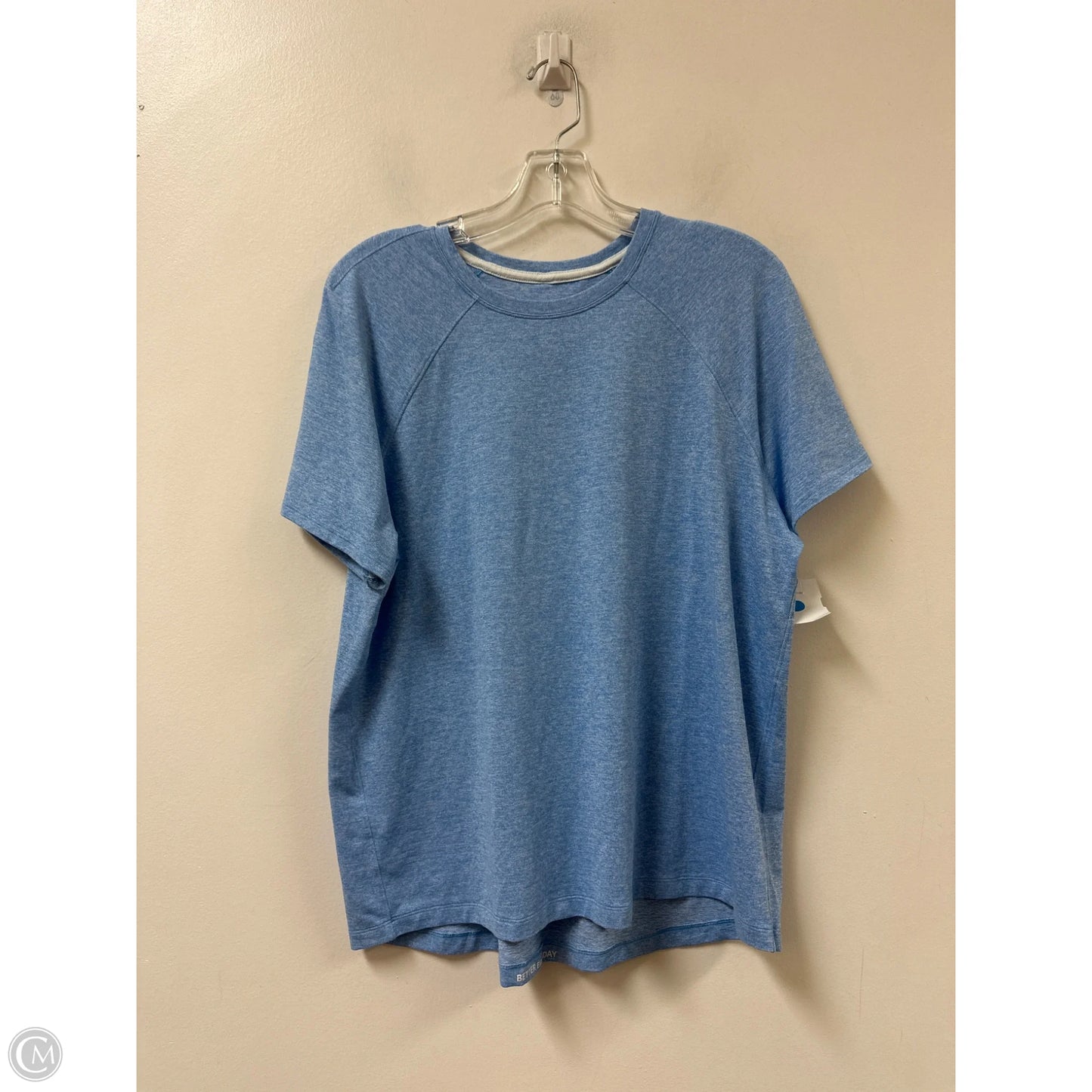 Athletic Top Short Sleeve By Lululemon In Blue, Size: Xl