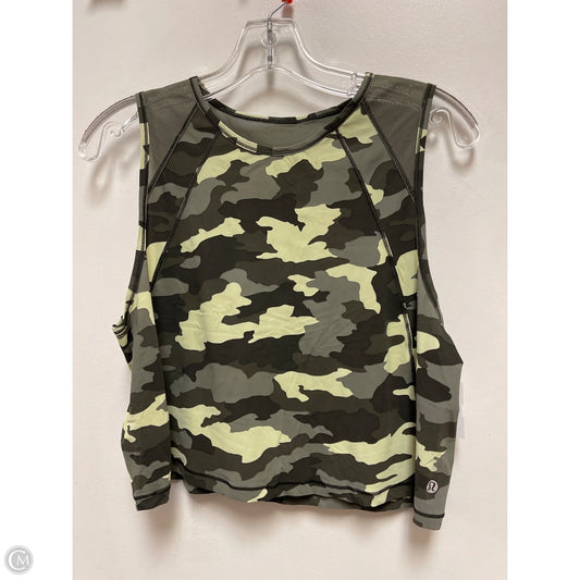 Athletic Tank Top By Lululemon In Camouflage Print, Size: S