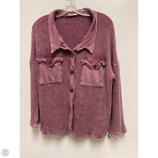 Top Long Sleeve By Bucketlist In Purple, Size: M