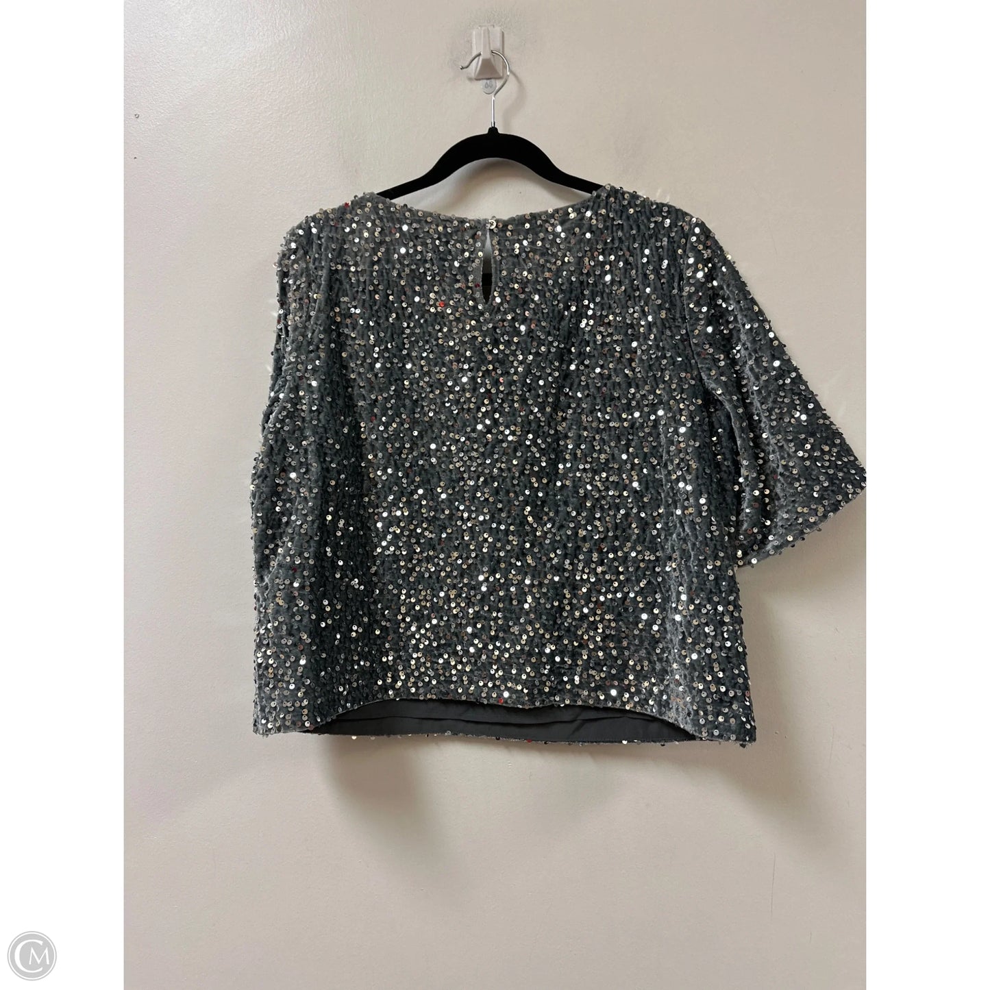 Top Short Sleeve By Talbots In Silver, Size: M
