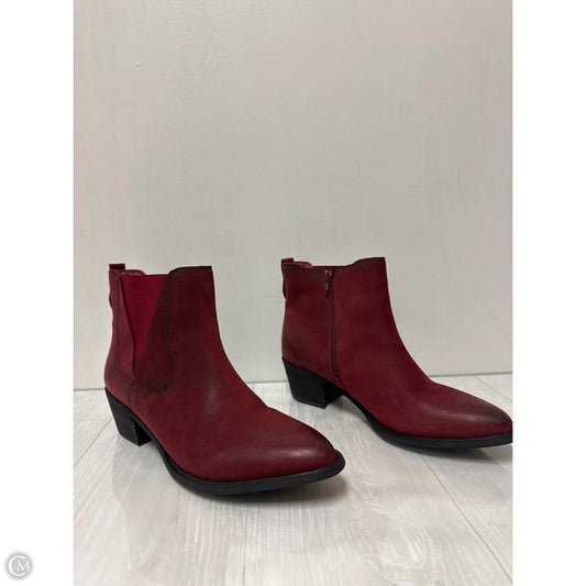 Boots Ankle Heels By Clothes Mentor In Red, Size: 12