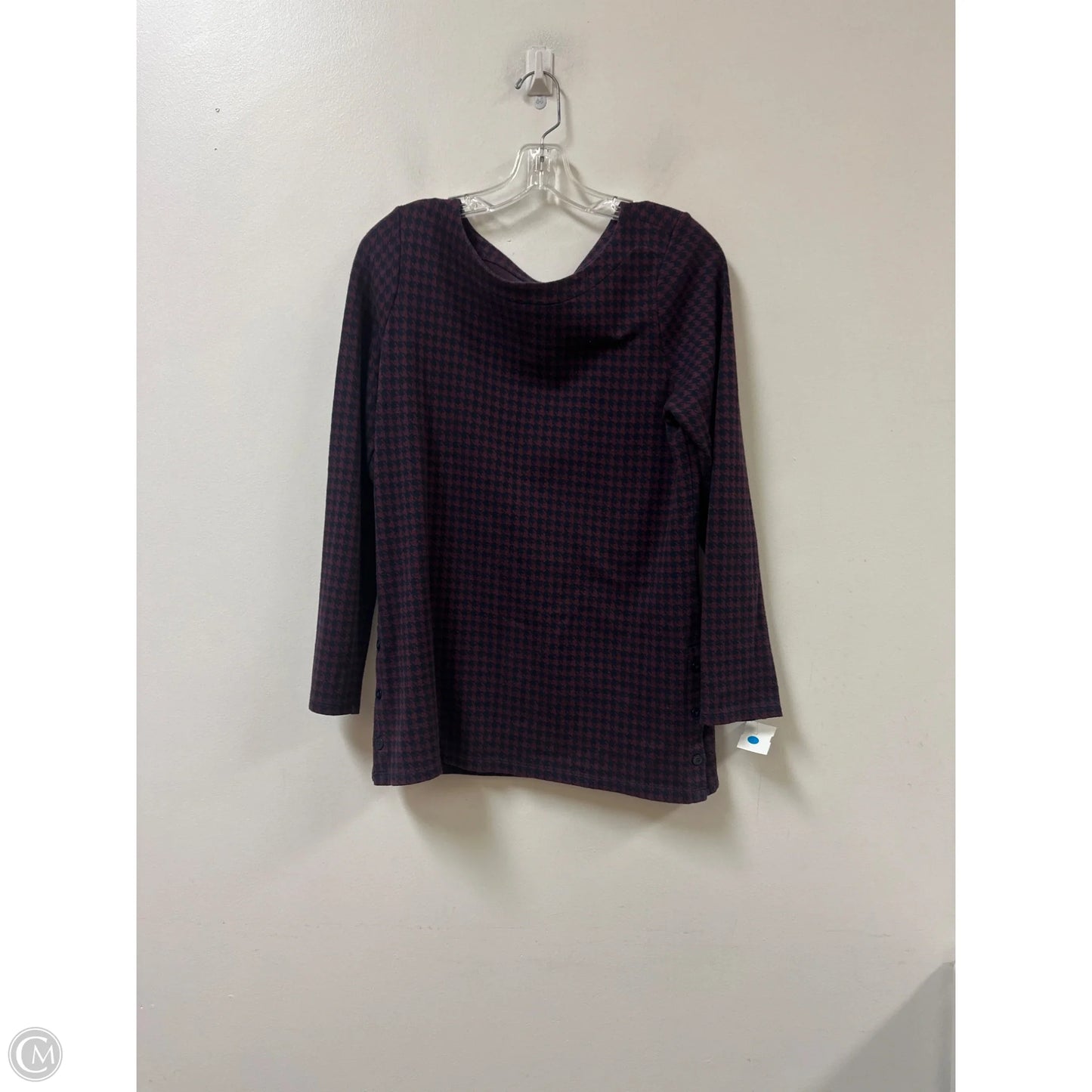 Top Long Sleeve By Talbots In Blue & Red, Size: M