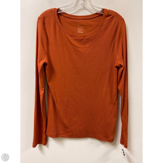 Top Long Sleeve Basic By A New Day In Orange, Size: M