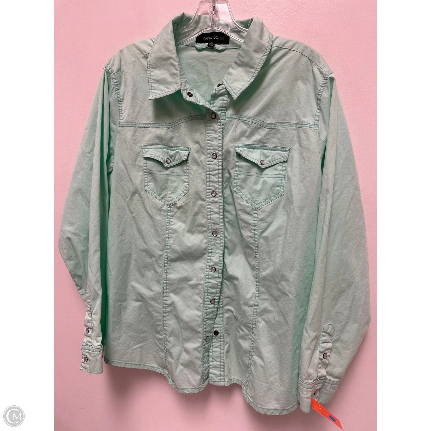 Blouse Long Sleeve By New Look In Green, Size: 2x
