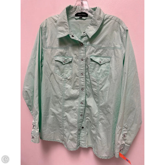Blouse Long Sleeve By New Look In Green, Size: 2x