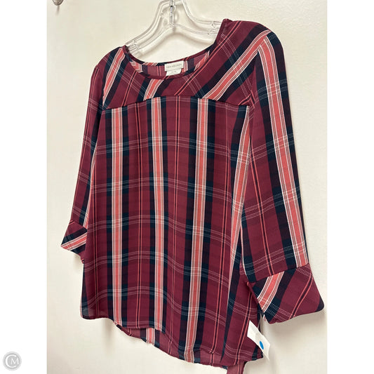 Top Long Sleeve By Van Heusen In Red, Size: S