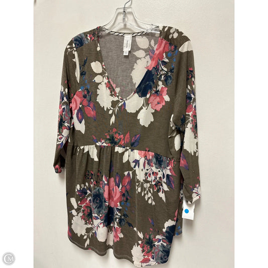 Top Long Sleeve By Honeyme In Brown, Size: L