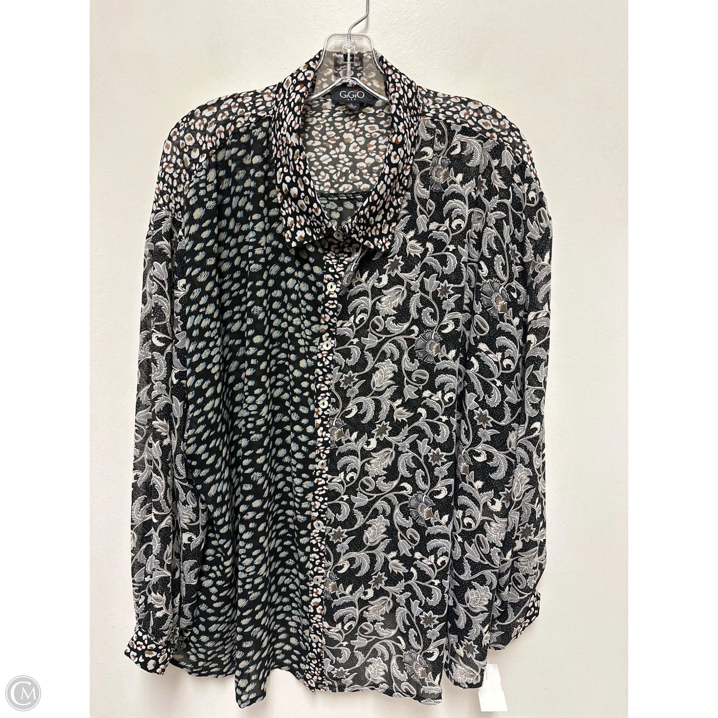 Blouse Long Sleeve By Gigio In Floral Print, Size: L