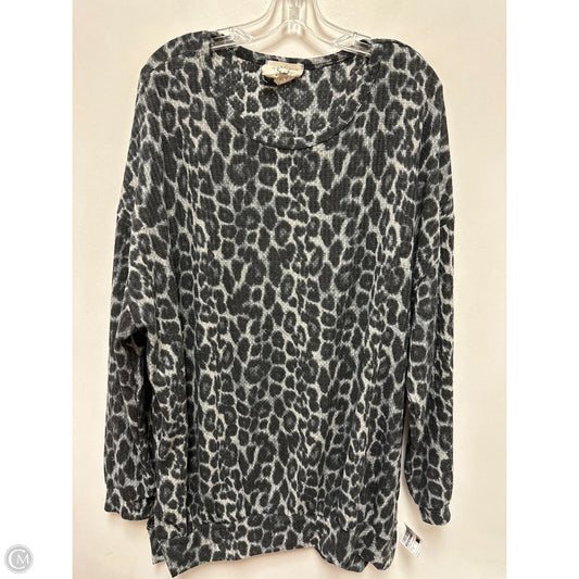 Top Long Sleeve By Fantastic Fawn In Animal Print, Size: L