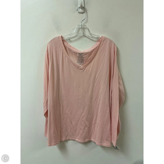 Top Long Sleeve By Faded Glory In Pink, Size: 4x