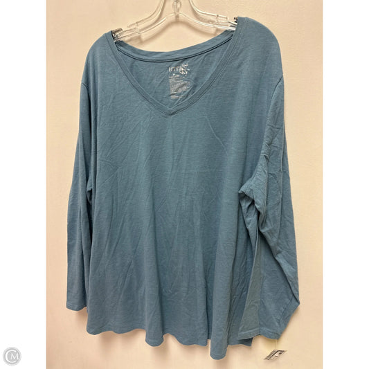 Top Long Sleeve By Terra & Sky In Blue, Size: 3x