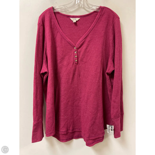Top Long Sleeve By Terra & Sky In Red, Size: 3x