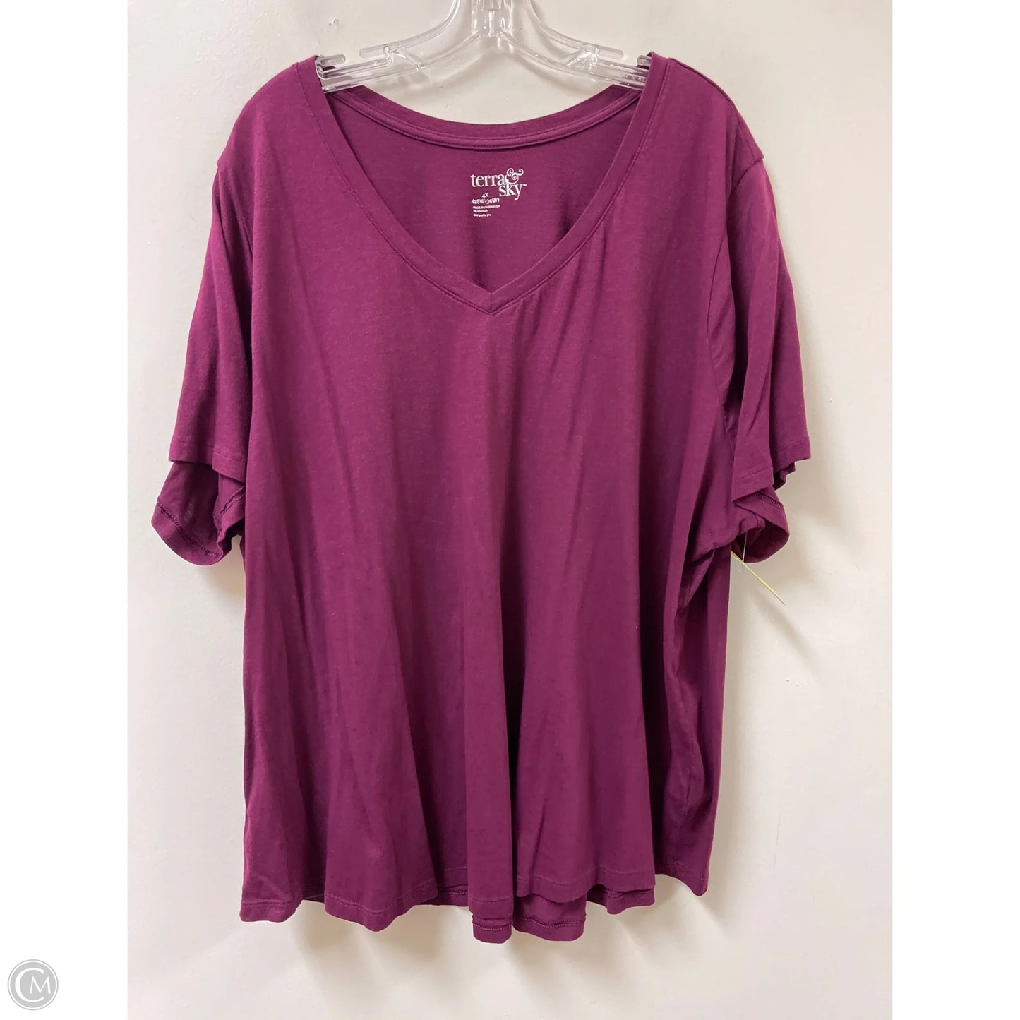 Top Short Sleeve By Terra & Sky In Purple, Size: 4x