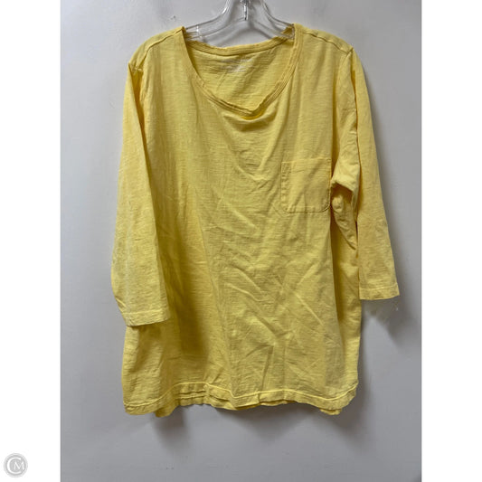 Top Long Sleeve By West Bound In Yellow, Size: 2x