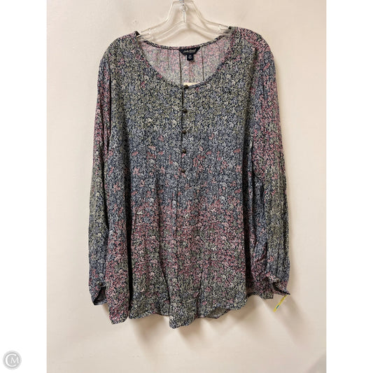 Top Long Sleeve By Lucky Brand In Blue, Size: 2x