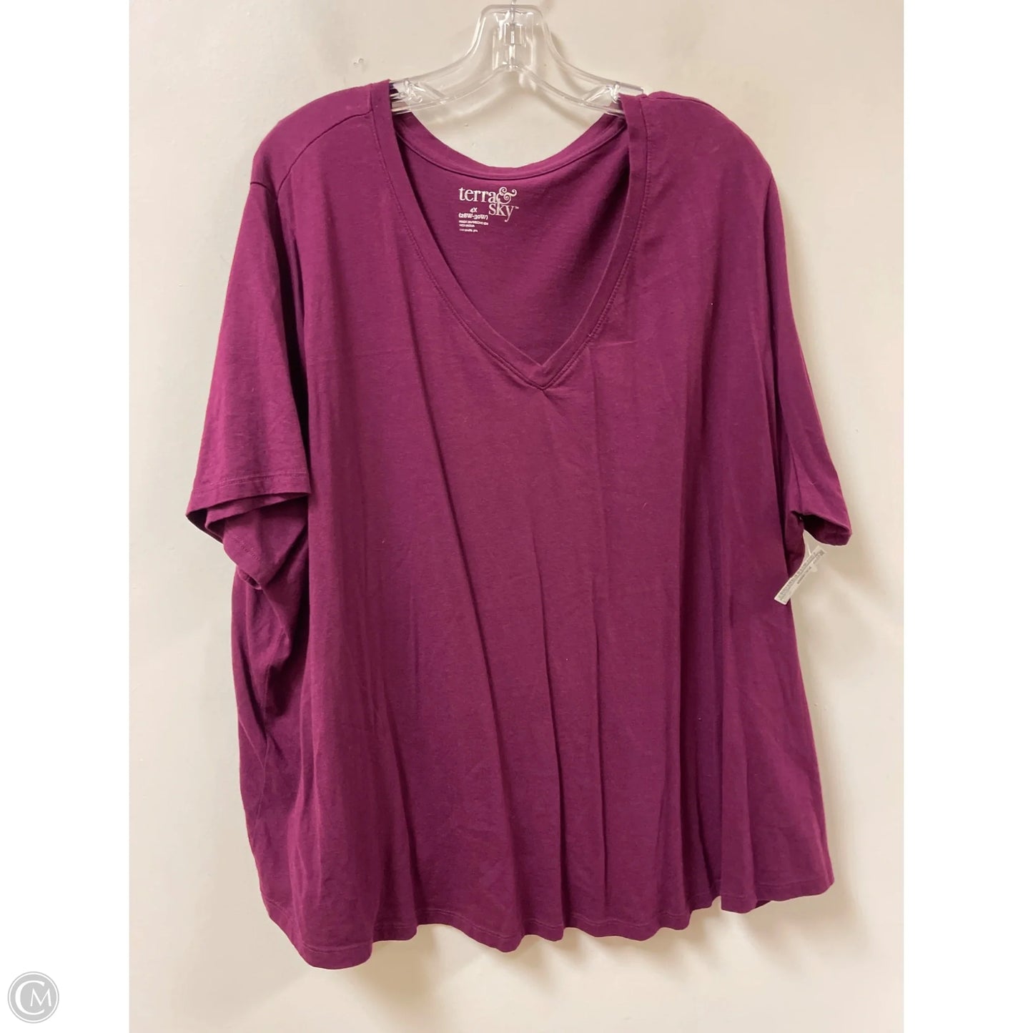 Top Short Sleeve By Terra & Sky In Purple, Size: 4x