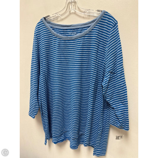 Top Long Sleeve By Talbots In Blue, Size: 3x