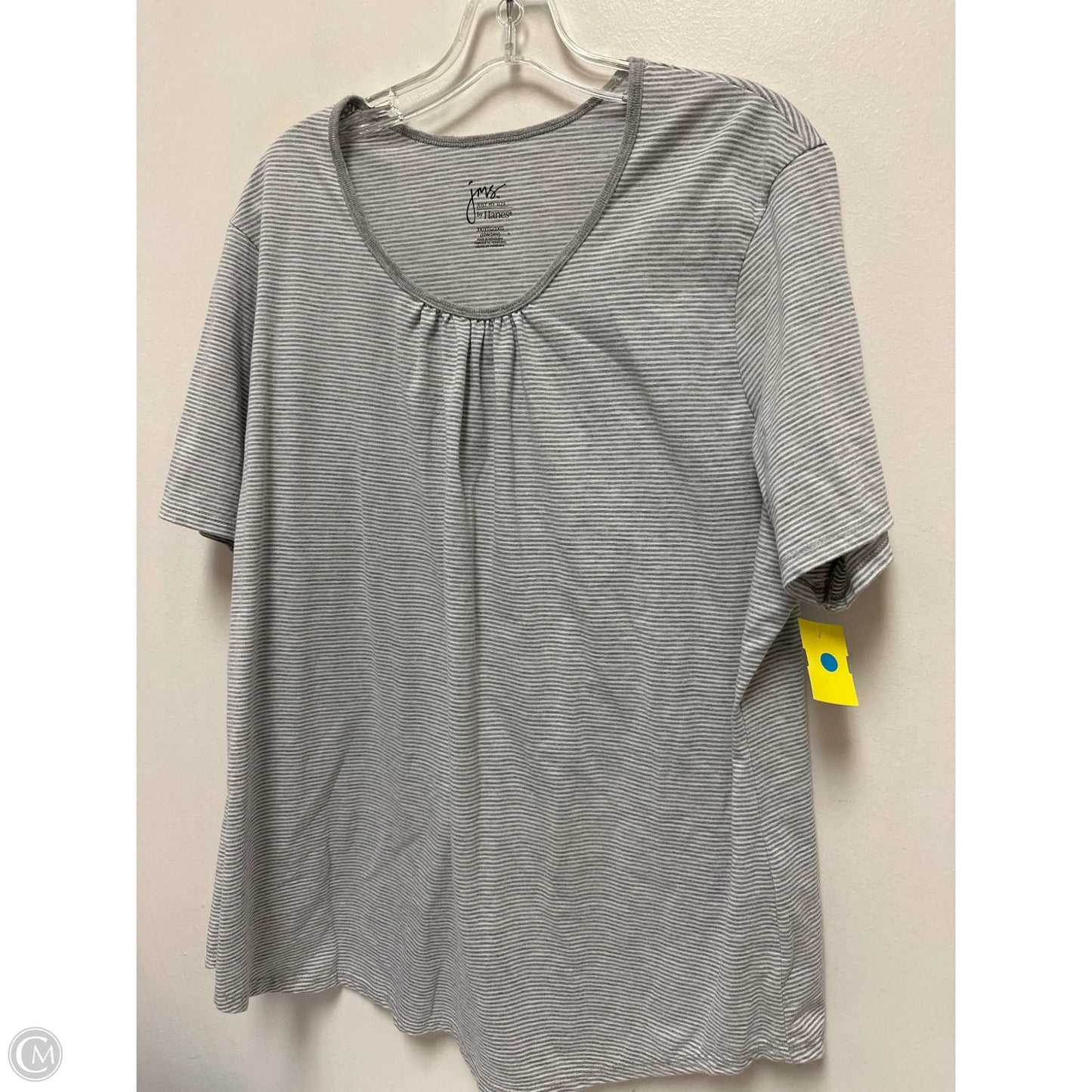 Top Short Sleeve By Hanes In Grey, Size: 3x