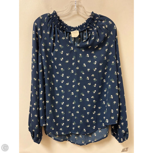Top Long Sleeve By Harper In Blue, Size: L