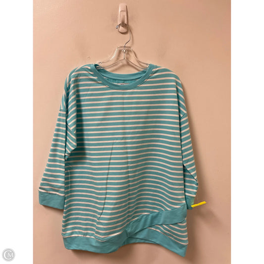 Top Long Sleeve By Kim Rogers In Blue, Size: M