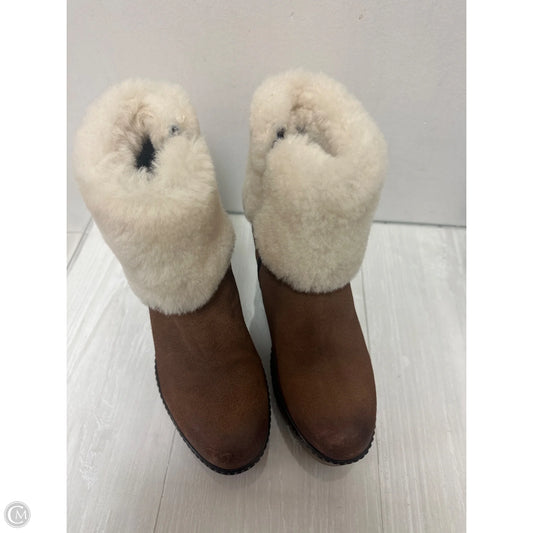 Boots Ankle Heels By Clothes Mentor In Tan, Size: 6