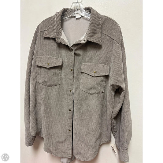 Jacket Shirt By Clothes Mentor In Grey, Size: Xl