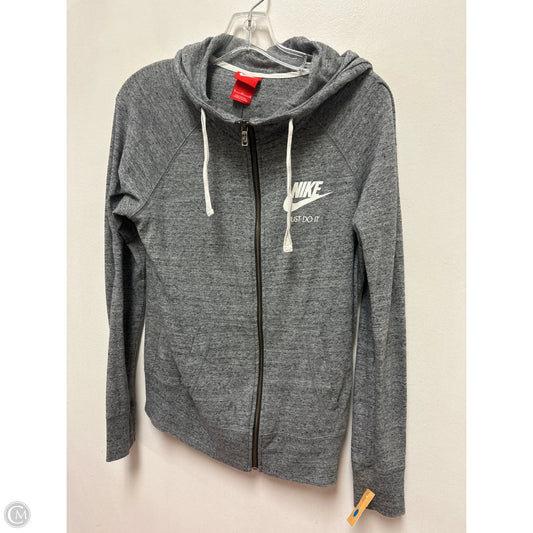 Athletic Sweatshirt Hoodie By Nike In Grey, Size: M