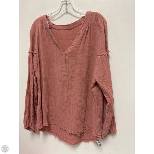 Top Long Sleeve By Clothes Mentor In Pink, Size: L