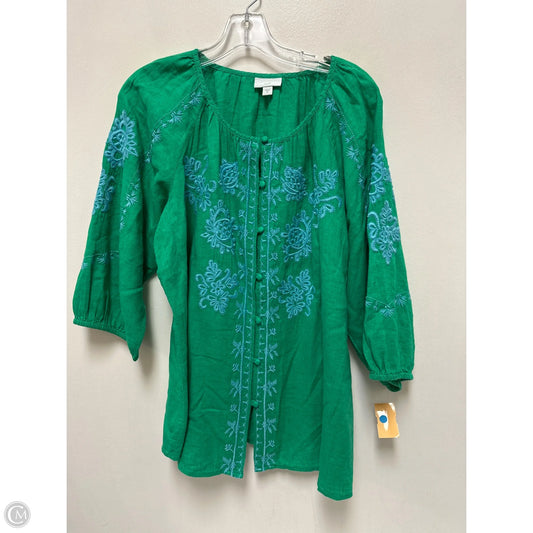 Top Long Sleeve By J. Jill In Green, Size: M