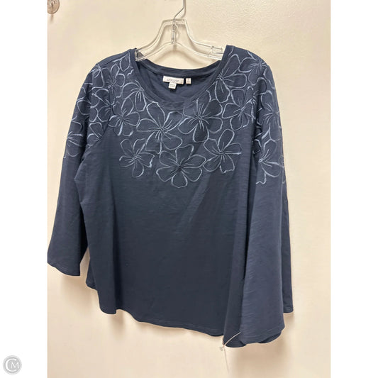Top Long Sleeve By Chicos In Navy, Size: L