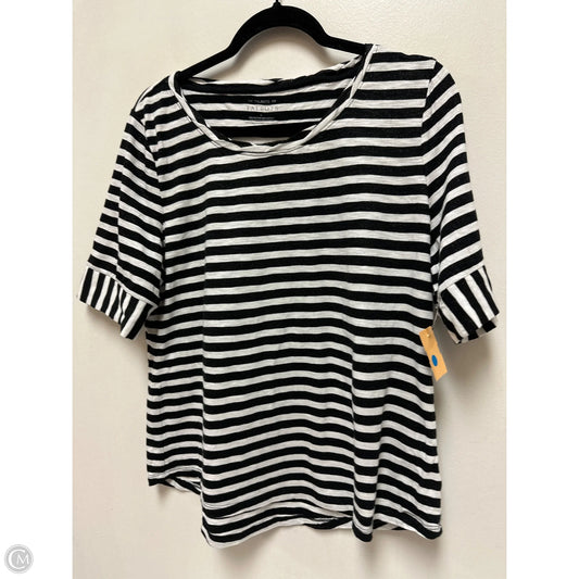 Top Short Sleeve By Talbots In Black & White, Size: L